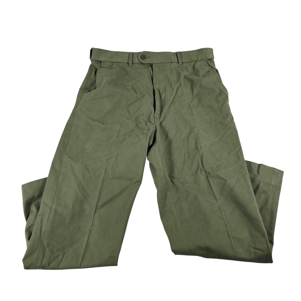 Peter Christian Mens Olive Green‎ Cotton Chino Trousers Straight Leg MT22 34x26